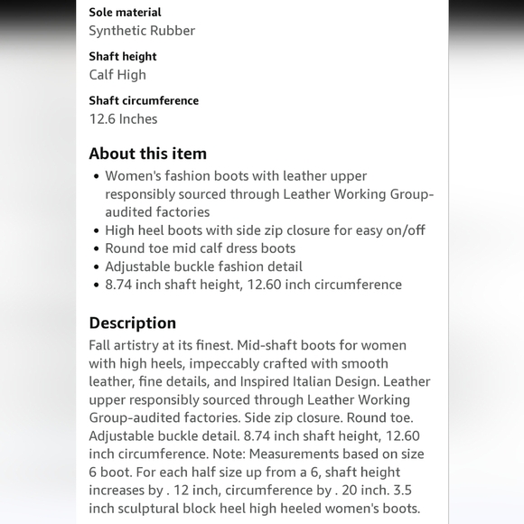 Franco Sarto Wyatt Mid Calf Leather Boot Gray New Size 9.5 - Picture 10 of 10